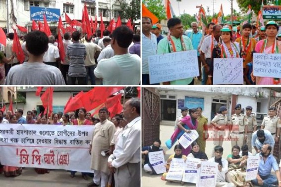 Inhuman steps of scrapping free medical services in Govt Hospitals trigger massive Anti-BJP wave across Tripura : Opposition Parties, Public unify to condemn anti-people 'Tughlaqi' decision 