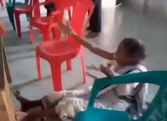 Horrifying Viral Video bringing tears to eyes : Old lady crying, begging at Police Station over scrapping of Old-age Pension