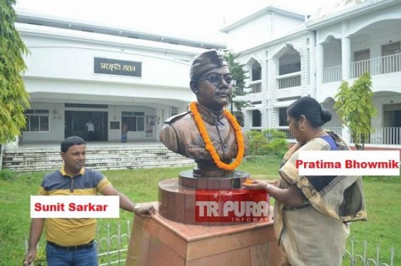 Criminals pollute Netaji School, Crime Queen, her aide Smuggler Sunit enacts Photo-Op front of Netaji statue