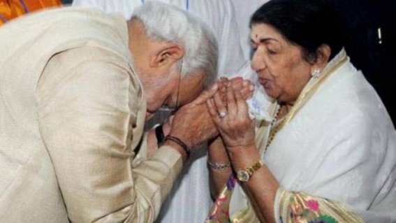 Your arrival has changed India's image: Lata to Modi
