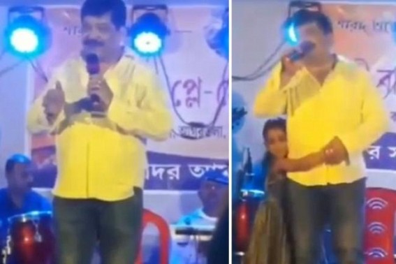 Sudip Barman amused crowd with â€˜Dil keya kare' song on Durga puja