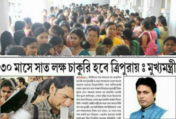 FAKE promise of 7 Lakhs Jobs creation within first 30 months exposed BJP's JUMLA in Tripura : A sharp 19% increase of unemployment rate in last 20 months 