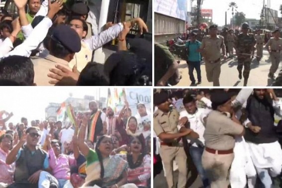 BJP's fear from Opposition Parties : Tripura Police under BJP's political order violate Democratic rights of Opposition Parties, Police attacked Congress Rally, arrested all leaders even after official approval of rally