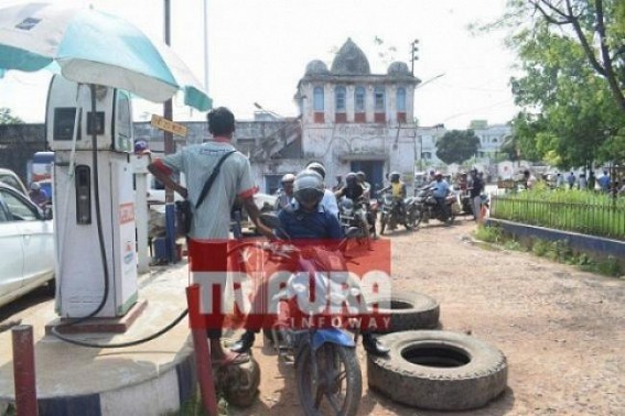 Amid high petrol price, petrol crisis added fuel to public suffering in Agartala