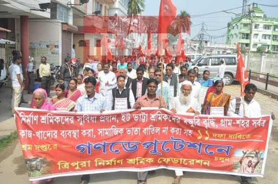 Constructor workers protested for Rights