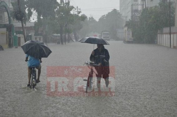 Rain caused flood in Tripura, Assam