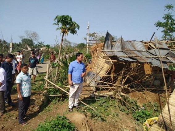 Minister Mebar Jamatia visited storm affected Mohanpur