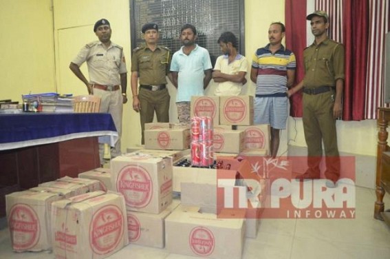 6 arrested by West Agartala Police in illegal liquor sale ahead of Durga puja : 900 litres local, foreign liquor seized worth over Rs. 1 lakh