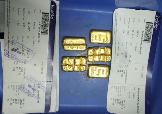 2 Bangladeshi nationals detained at Agartala Airport with Gold Biscuits