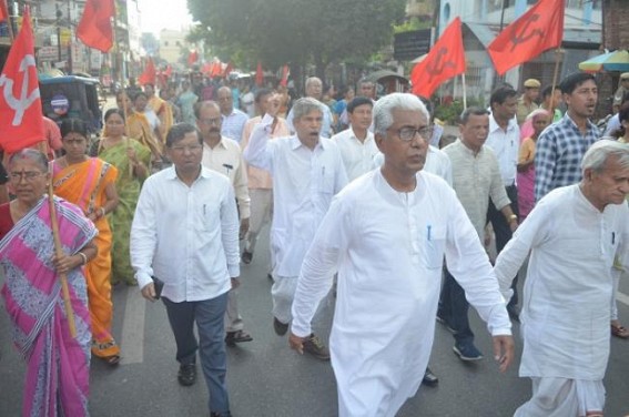 CPI-M staged protest demanding Re-Poll in West Tripura