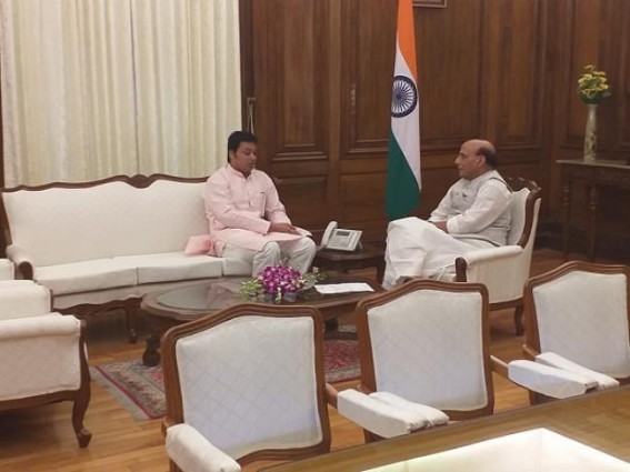 Tripura CM met Defence Minister Rajnath Singh at Delhi 