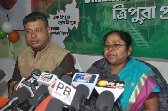 Pratima Bhowmik threatened â€˜Aakash Tripuraâ€™ in Mafia Style in BJP Press Meet