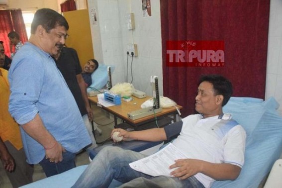 Terminated Health Minister still concern about Health issues, organized massive Blood Donation camp to rescue emergency patients 
