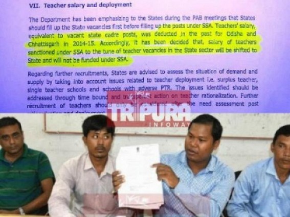 SSA Teachers afraid of losing jobs in Tripura