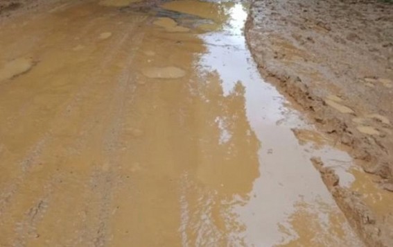 Teliamura to North Maharani road in deplorable condition during rainy season