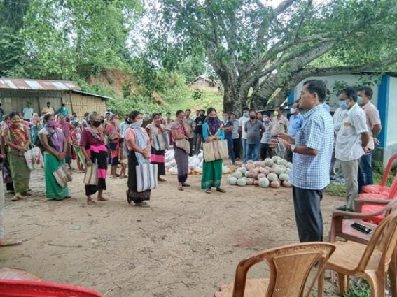 Ex-Minister Jiten Chowdhury, GMP distributed relief items to 820 families in ADC villages
