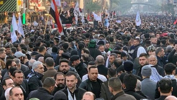 Mourners gather in Baghdad for Soleimani's funeral procession