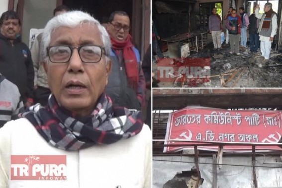â€˜Destruction and Damages are the only capacities and qualities that the BJP, RSS haveâ€™, says Manik Sarkar after one more CPI-M Party Office was burnt in Tripura