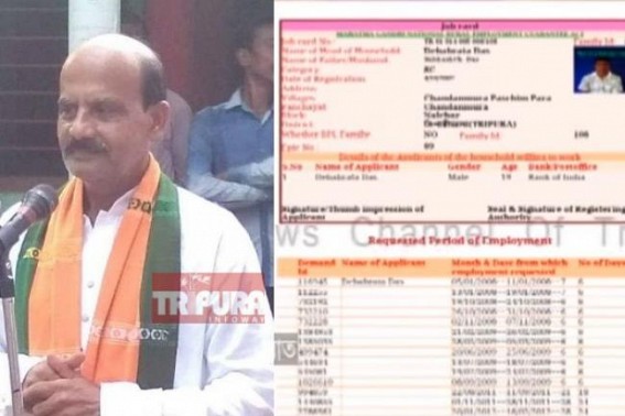Dangerous poverty alerts in Tripura ! BJP MLAâ€™s two sons getting MGNREGA mandays wages : Are Central funds utilized in this way ?