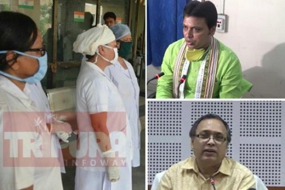 Tripura Health Secretary issued show-cause to 18 protesting Nurses over GB Hospital's COVID19 supplies : Panic prevails among Health Dept employees over PPE, CM  visited GB Hospital, triggers ESMA Act 