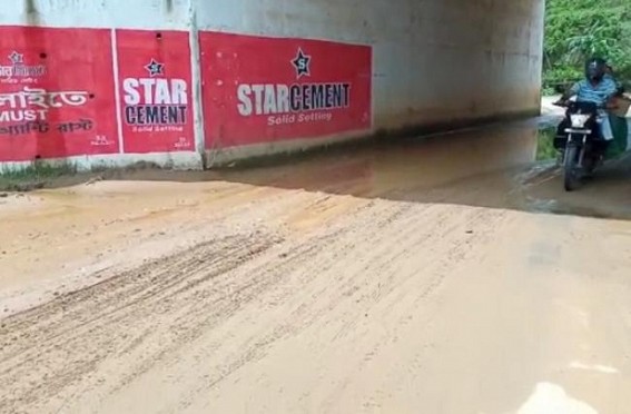 Belonia-Shantir Bazar road in deplorable condition : Crippled city roads make life miserable, lack of maintenance turns road hazardous