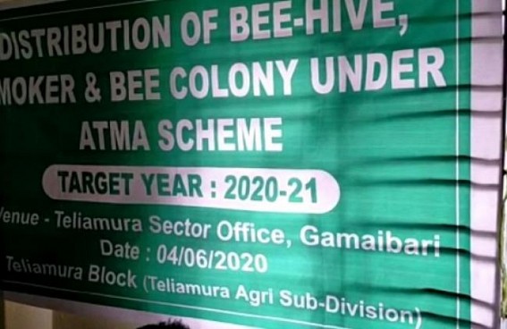 Essential materials for Bee-Hive has been distributed among people at Teliamura 