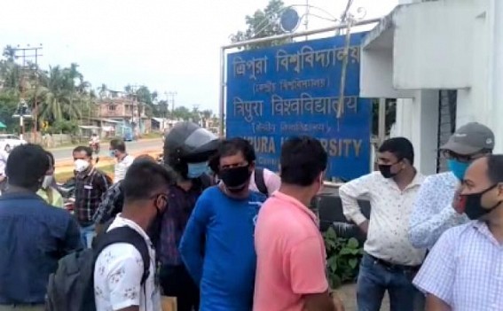 Social Distancing violated in Tripura University during Marksheet distributions