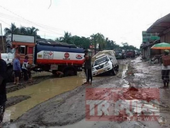 Roadways remain in Miserable shape across Tripura : Transport Dept in slumber