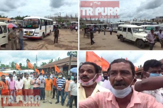 Vehicle Services Paralyzed in Nagerjala motor-stand over BJP Vs. BJP infighting : Protest staged over new Committee formation