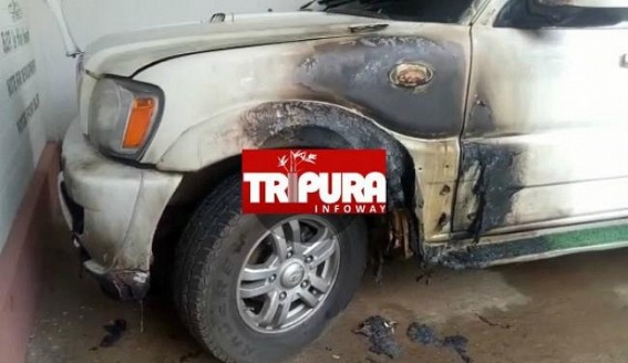 BJP leaderâ€™s house was attacked in Bishalgrah, Car set on Fire