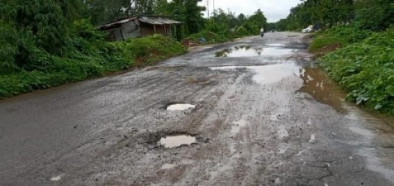 Agartala bypass road left in miserable shape 