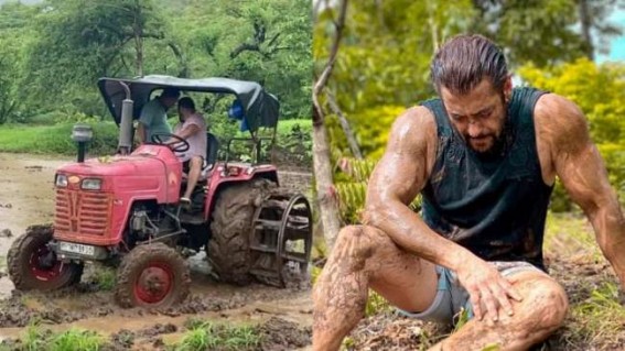 Salman Khan goes farming on a tractor