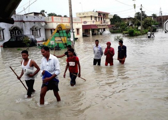 Bihar flood victims left stranded on railway platforms