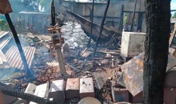 Fire gutted Moharchara Market in Teliamura
