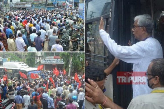 Democracy Restored : Red waves flooded Tripura's capital city Agartala in protest 