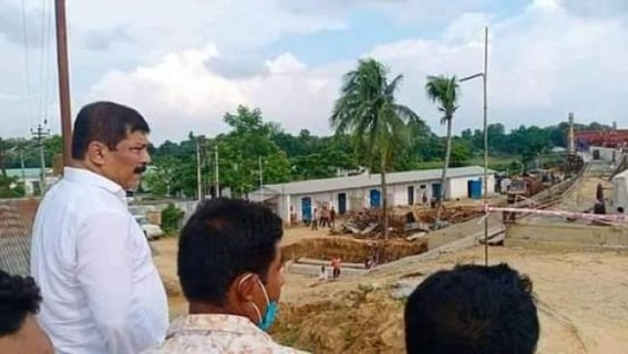 MLA Sudip Barman visited Indo-Bangla Matri bridge construction area 