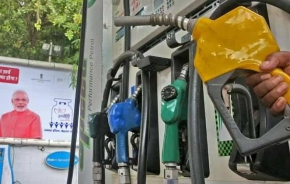 2 paisa raised in petrol price in Agartala, records Rs. 82.32 : Highest Rate of petrol in Tripura at Gomati District Rs. 83.5 : Levying of higher taxation causing uncontrolled prices amid global oil prices are at down 
