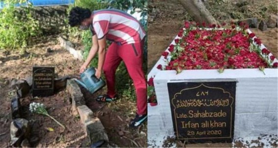 Irrfan's son shares image of late actor's grave decorated with roses