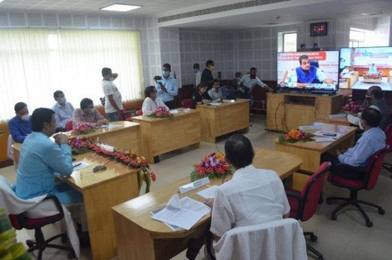 Foundation stone laid by Union Transport Minister Nitin Gadkari for 9 National Highway projects in Tripura via Video Conferencing 