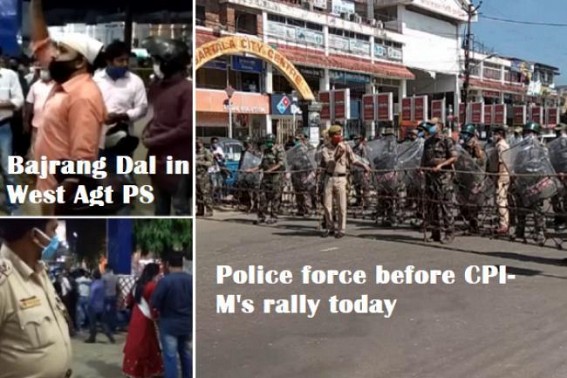 Tripura Police acted 'Helpless' before Bajrang Dal at West Agartala PS, tolerated slang words against Police : But used forces against Opposition's Peaceful protest 