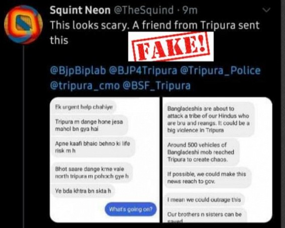 Fake news in Social Media : Tripura Police alerts Netizens 