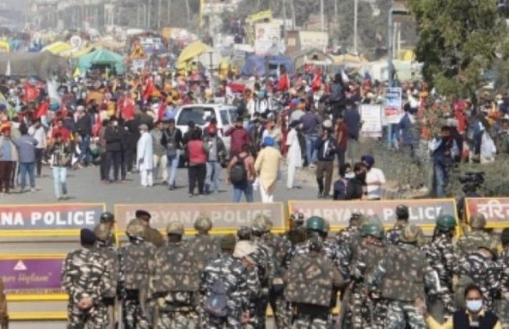 Security beefed up at Delhi-Gurugram border amid farmers' stir