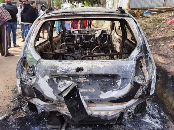 Car set on Fire in Agartala : BJP's internal clash suspected behind the incident 