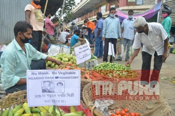 â€˜No Mask, No Vegetableâ€™ rules in Tripura markets : Buyers without Masks returned home