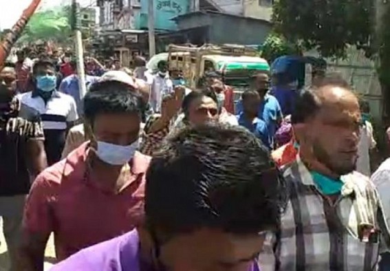 Unakoti District Congress's protest over attacks on leader Birjit Sinha