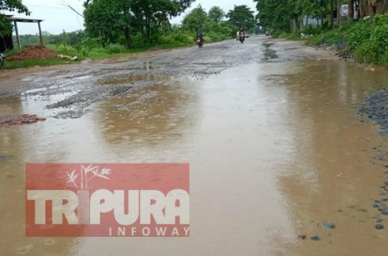 Agartala bypass road damaged in rain