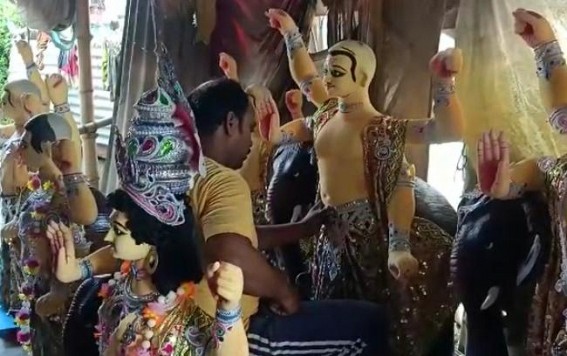 Amid Biswakarma Puja, gloom in idol makers lives 