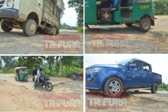 A â€˜Roller Coasterâ€™ journey for travelers on Agartala Bypass Road : Drivers alleged, â€˜Our Vehicles are Unscrewingâ€™ ! More Sufferings expected in Rainy days 