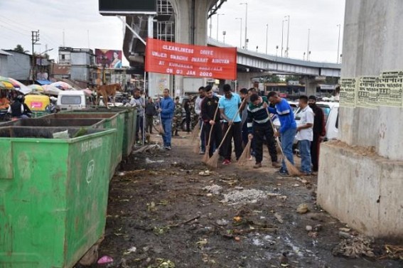 Assam Rifles held cleanliness drive in Agartala city