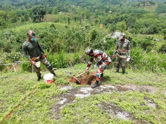Tree plantation drive by Assam Rifles on World Environment Day